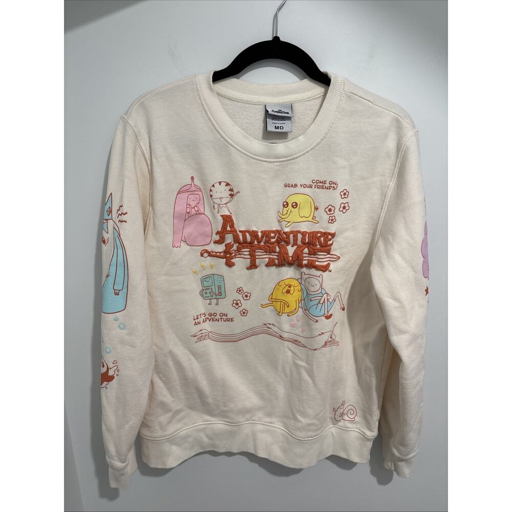 Adventure Time Doodle Crew Neck Sweatshirt M BoxLunch Exclusive MULTI CHARACTER